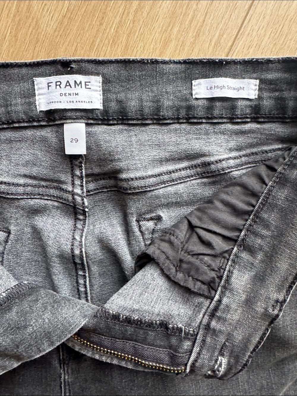 FRAME Denim Le High Straight Tierra Gray Size 29 - Picture 12 of 16